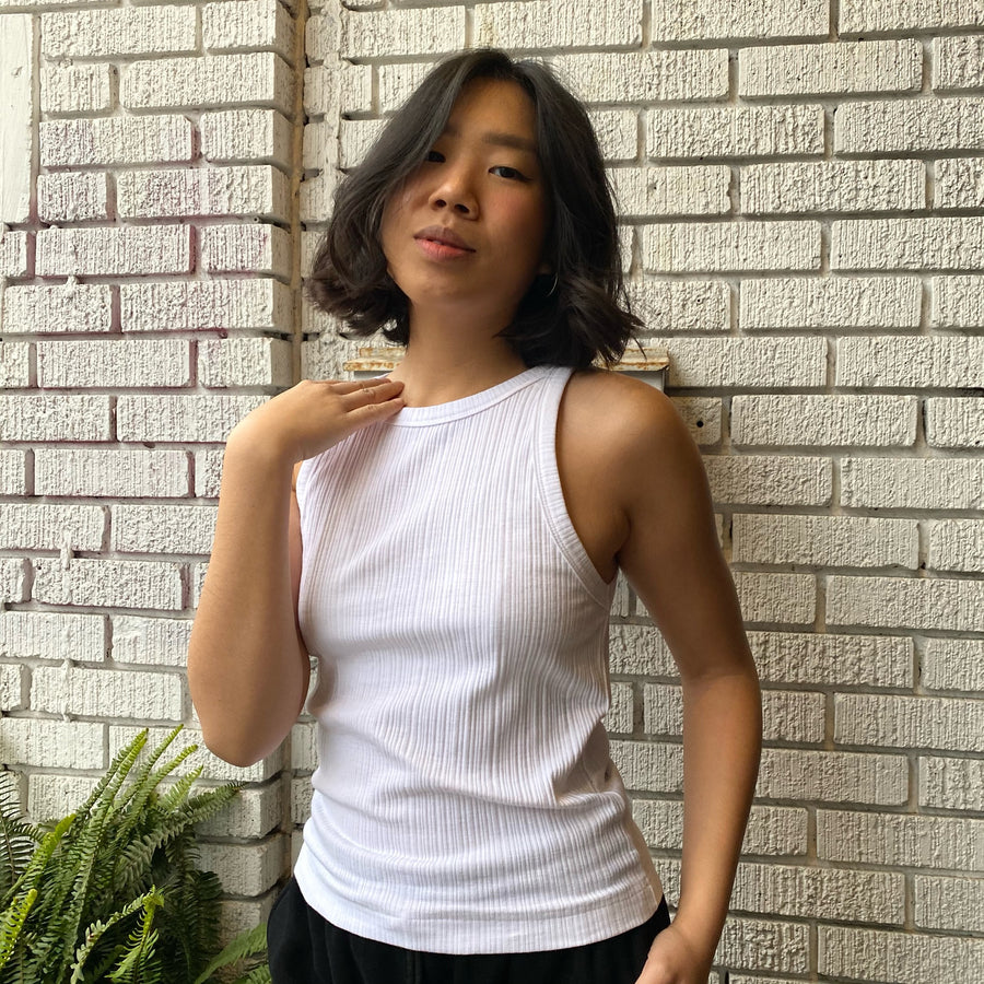 KELLY High Neck Ribbed Tank Top