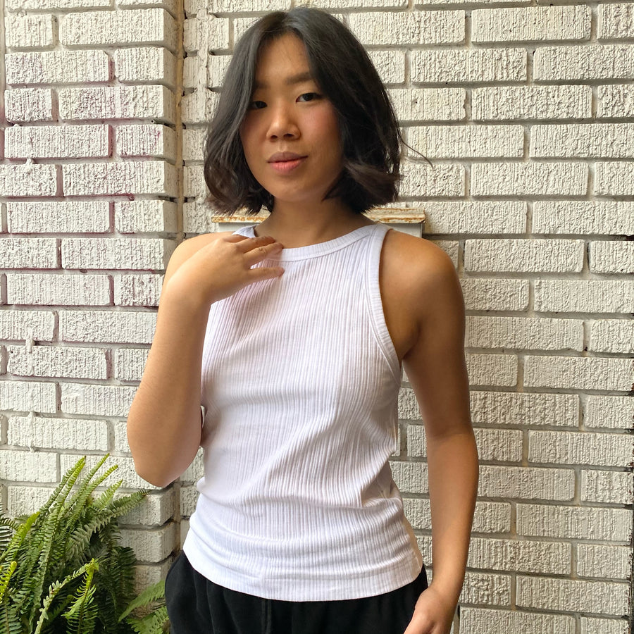KELLY High Neck Ribbed Tank Top