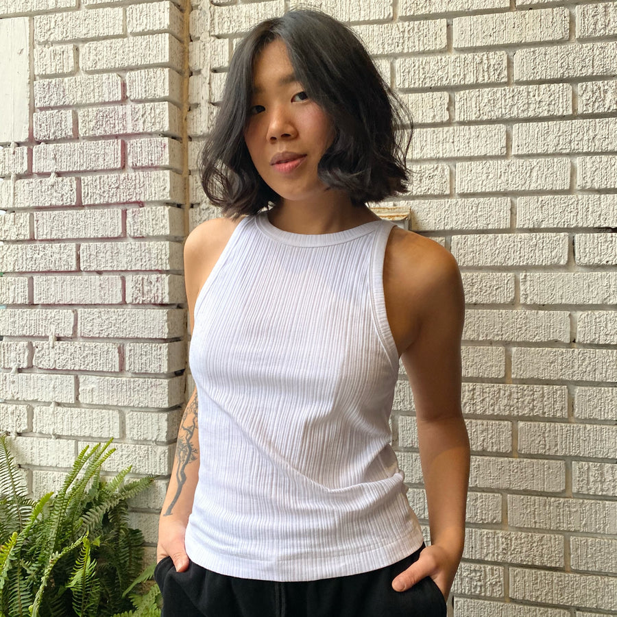 KELLY High Neck Ribbed Tank Top