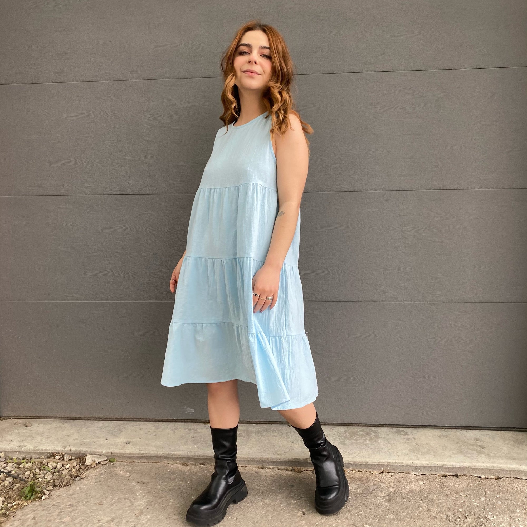 JAMILA Tiered Midi Dress