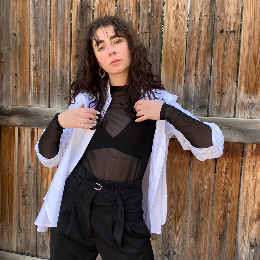 RONY Long Sleeve Mesh Top