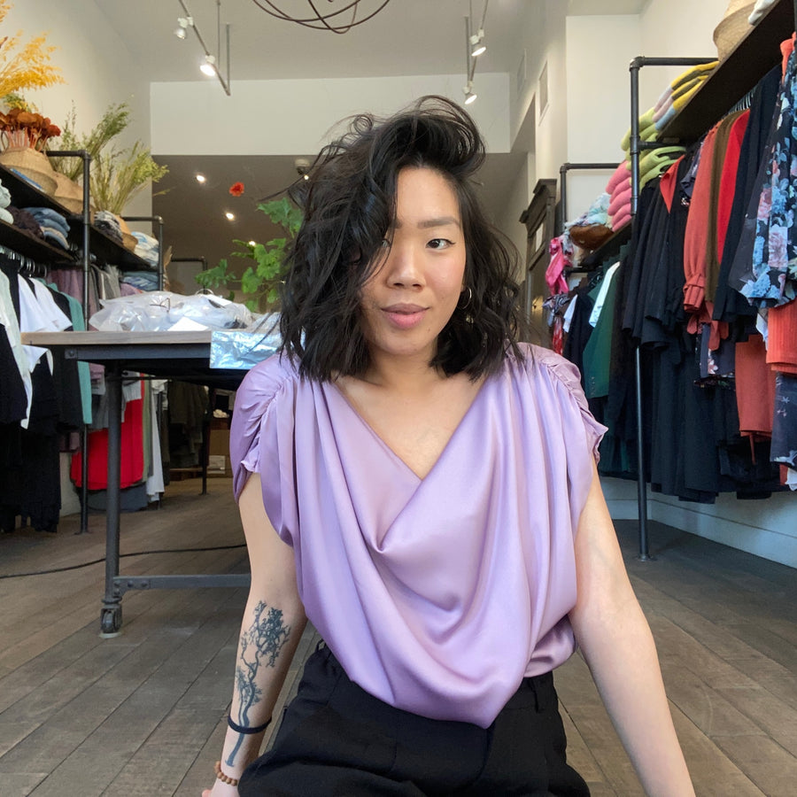 CRYSTAL Cowl Neck Top