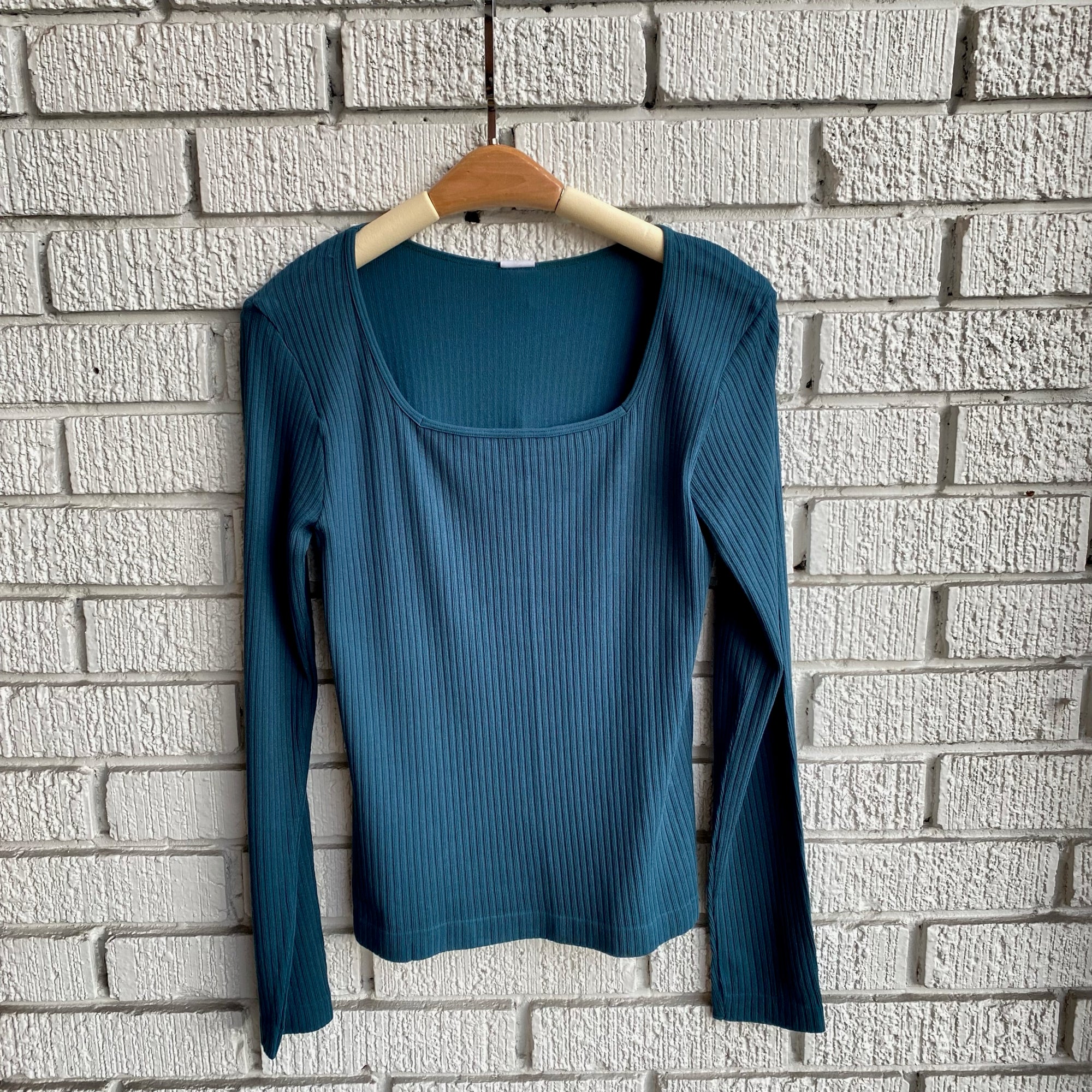 EDA Ribbed Square Neck Top