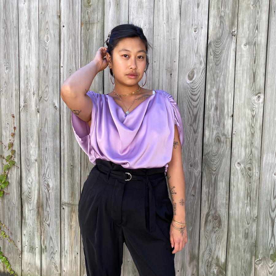 CRYSTAL Cowl Neck Top