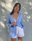 VANESSA V Neck Linen Shirt