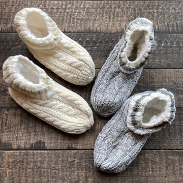 ADDY Cable Knit Slipper Booties