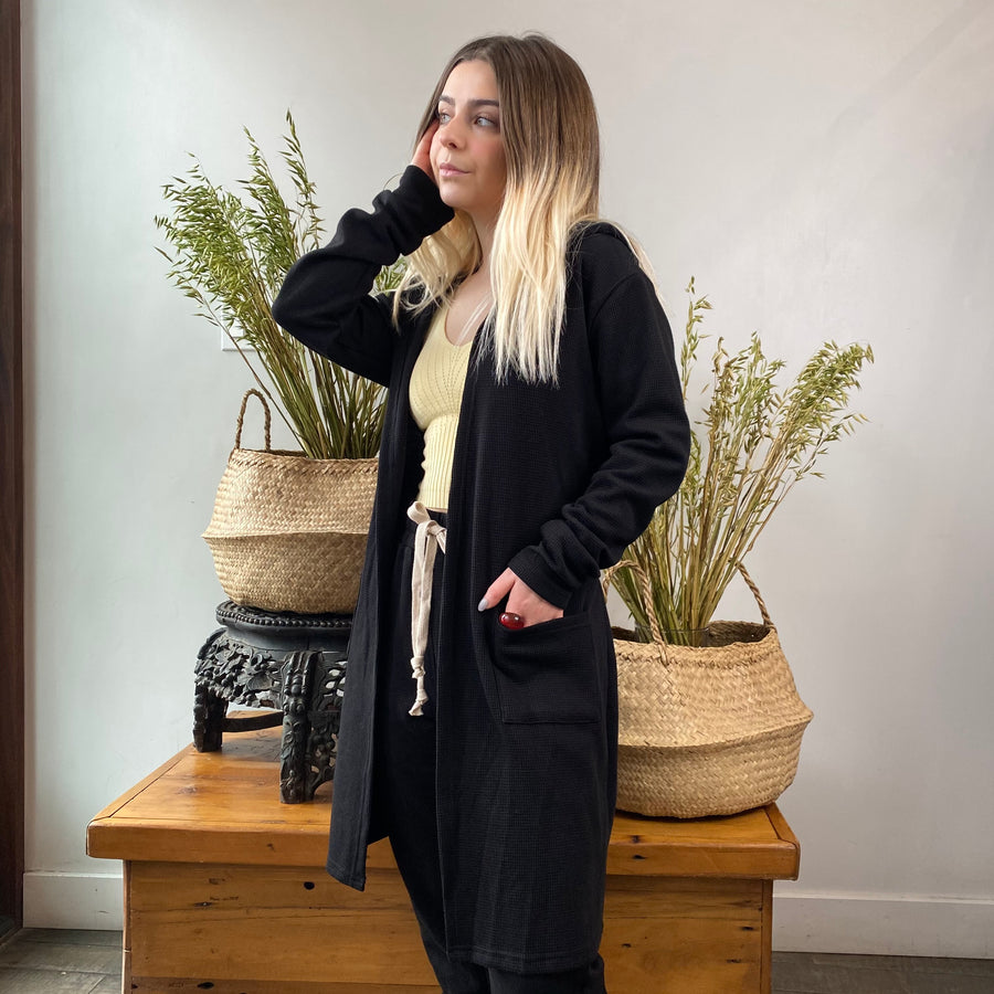 HARLOW Waffle Cardigan