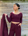 Bamboo Cropped Long Sleeve Top
