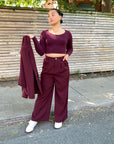 Bamboo Cropped Long Sleeve Top