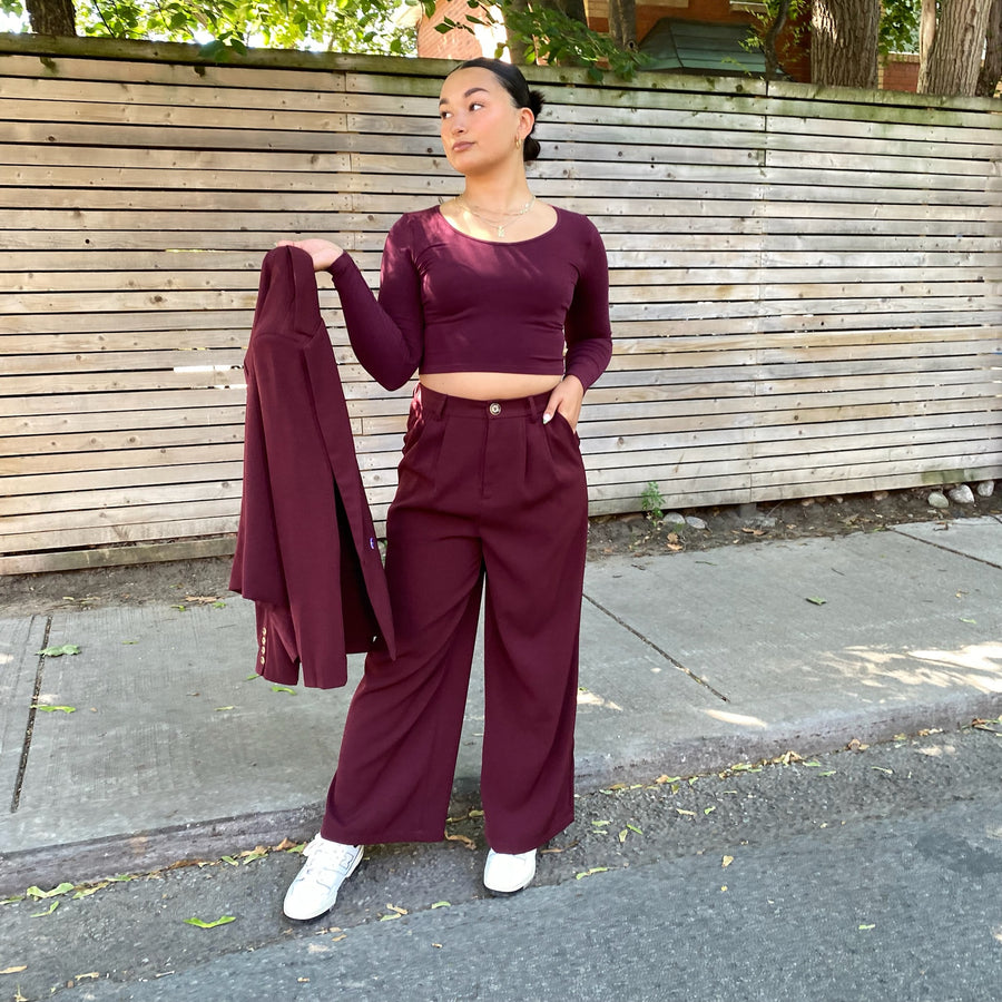 Bamboo Cropped Long Sleeve Top