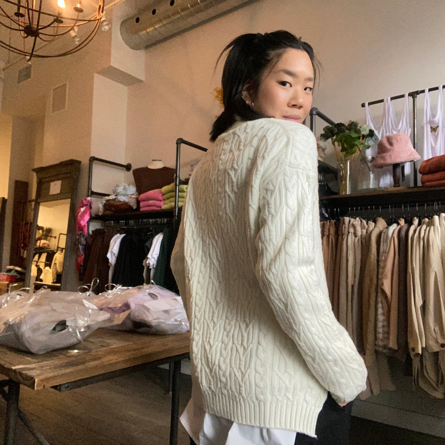 FRANCES Crew Cable Knit Sweater