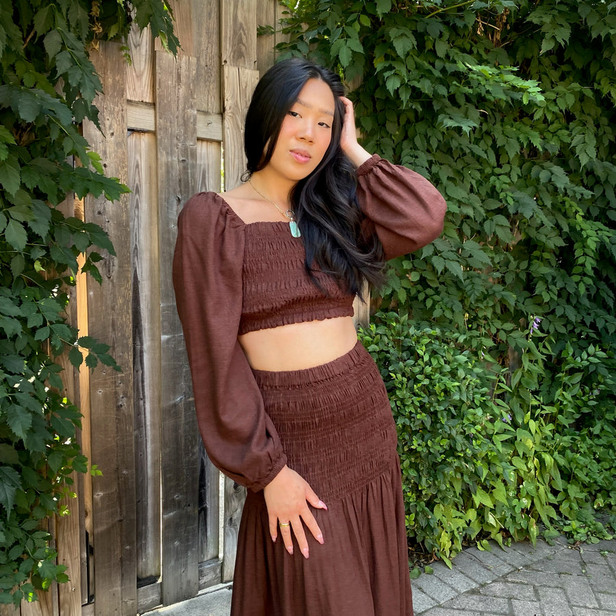 GRACIE Smocking Linen Top