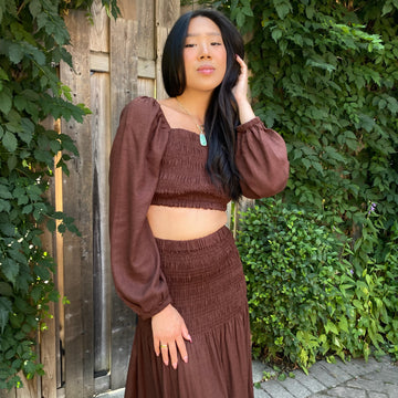 GRACIE Smocking Linen Top
