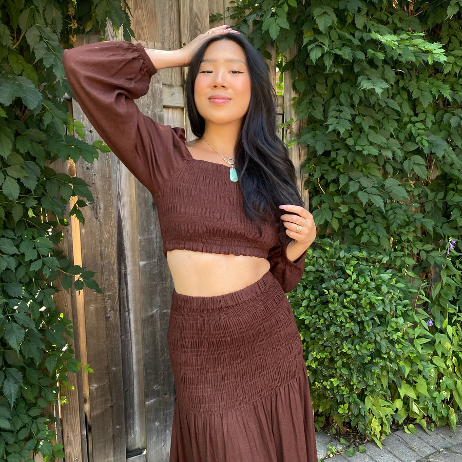 GRACIE Smocking Linen Top