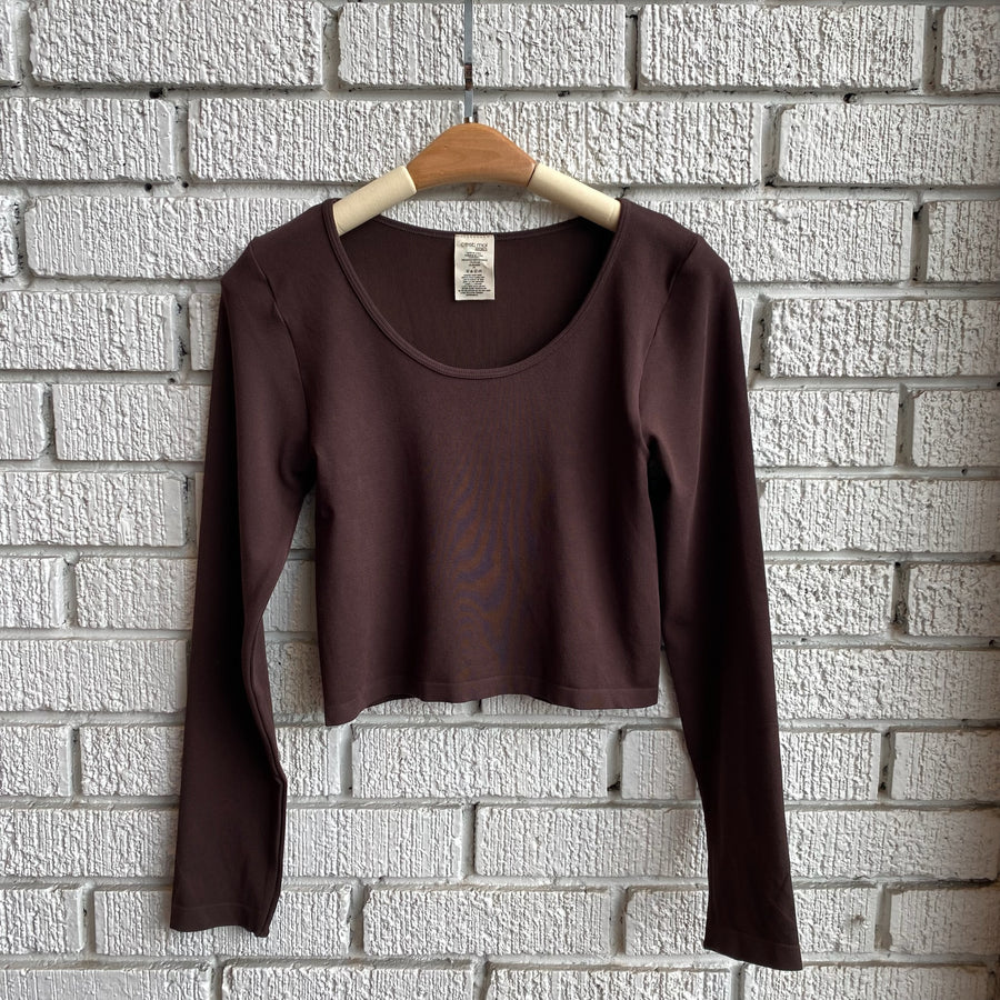 Bamboo Cropped Long Sleeve Top