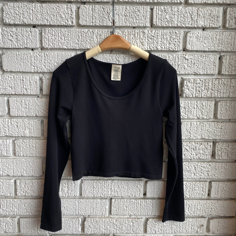 Bamboo Cropped Long Sleeve Top