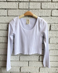 Bamboo Cropped Long Sleeve Top