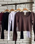 Bamboo Cropped Long Sleeve Top