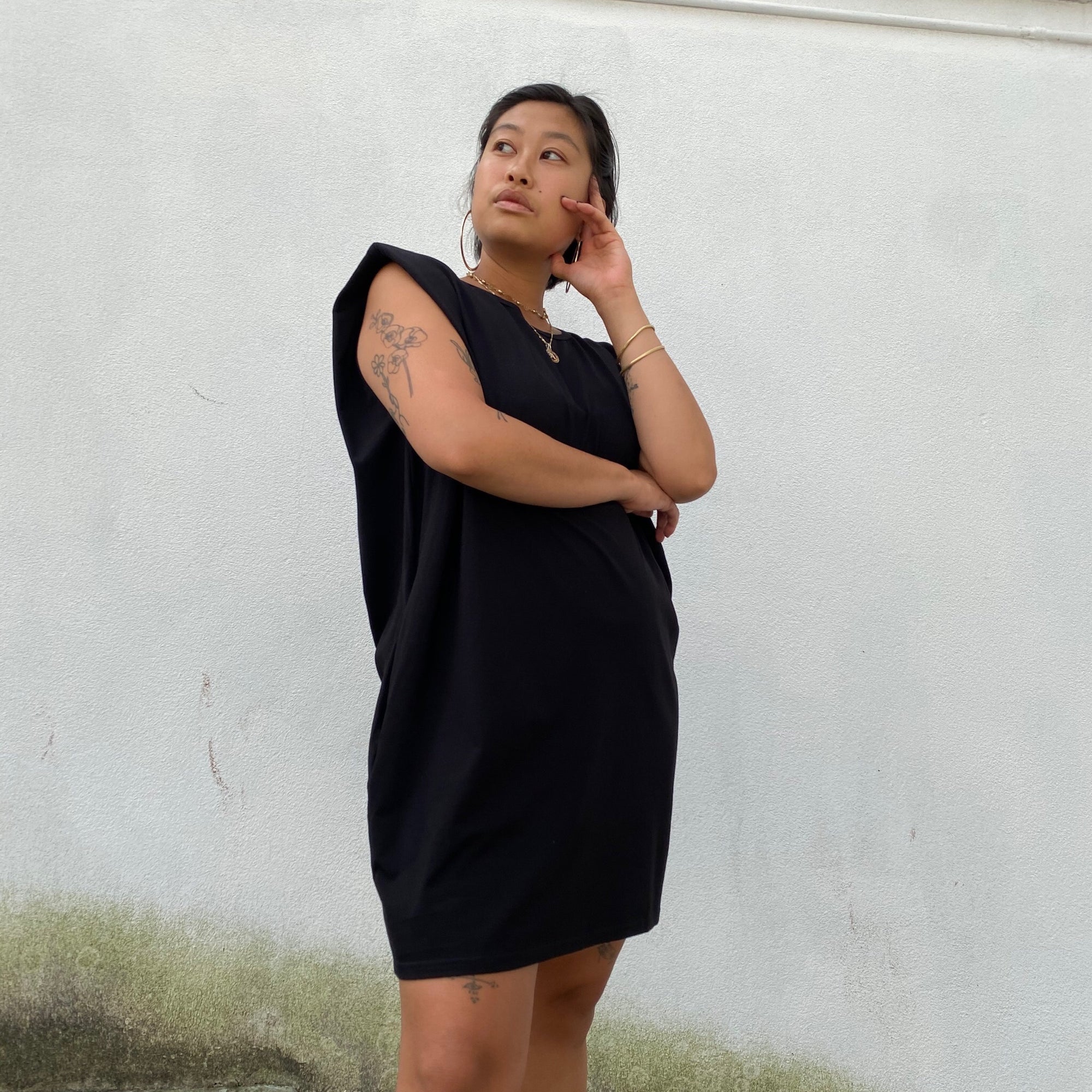 ANDI Shoulder Pad Tee Dress