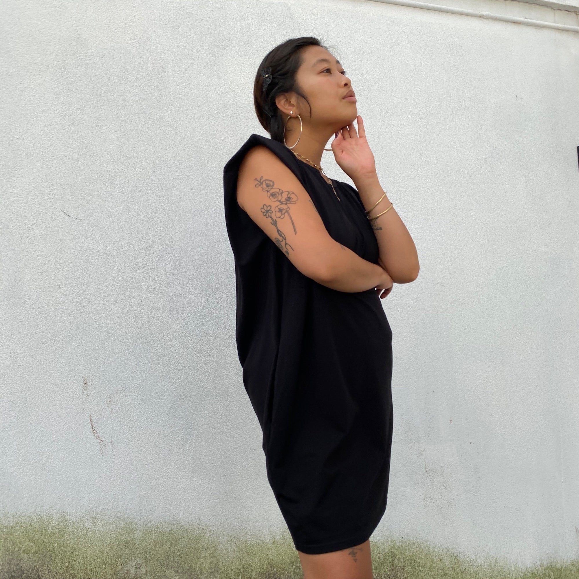 ANDI Shoulder Pad Tee Dress