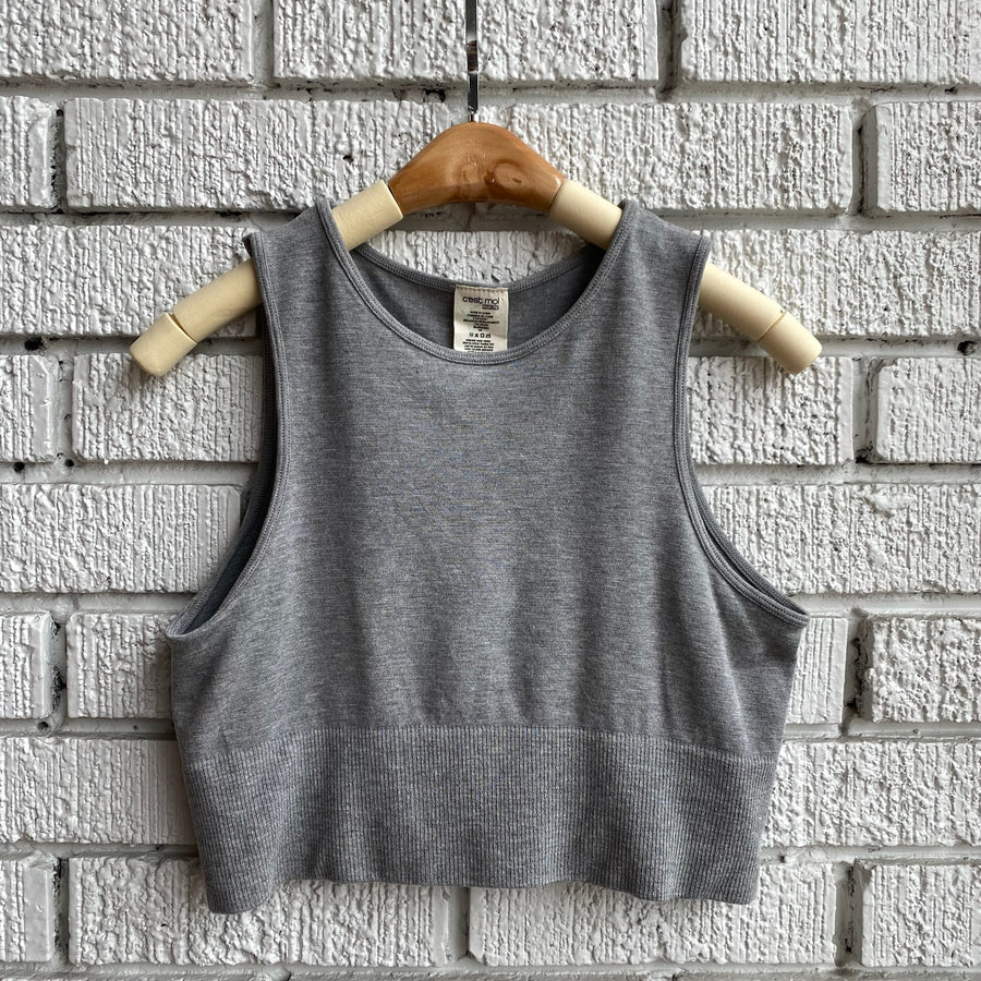 Bamboo High Neck Crop Top