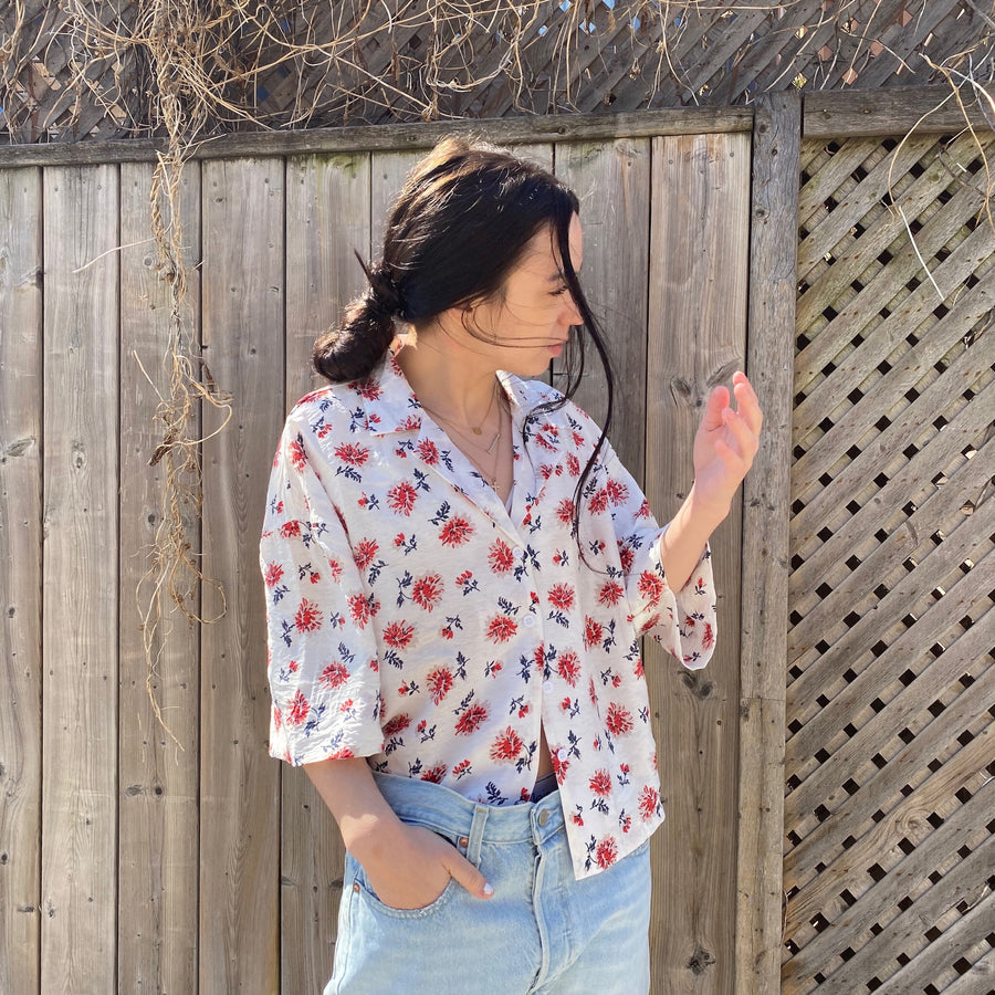 OTTI Button Down Floral Top