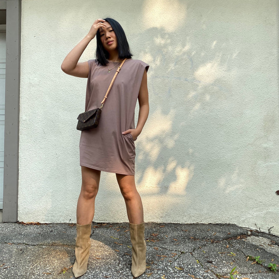 ANDI Shoulder Pad Tee Dress