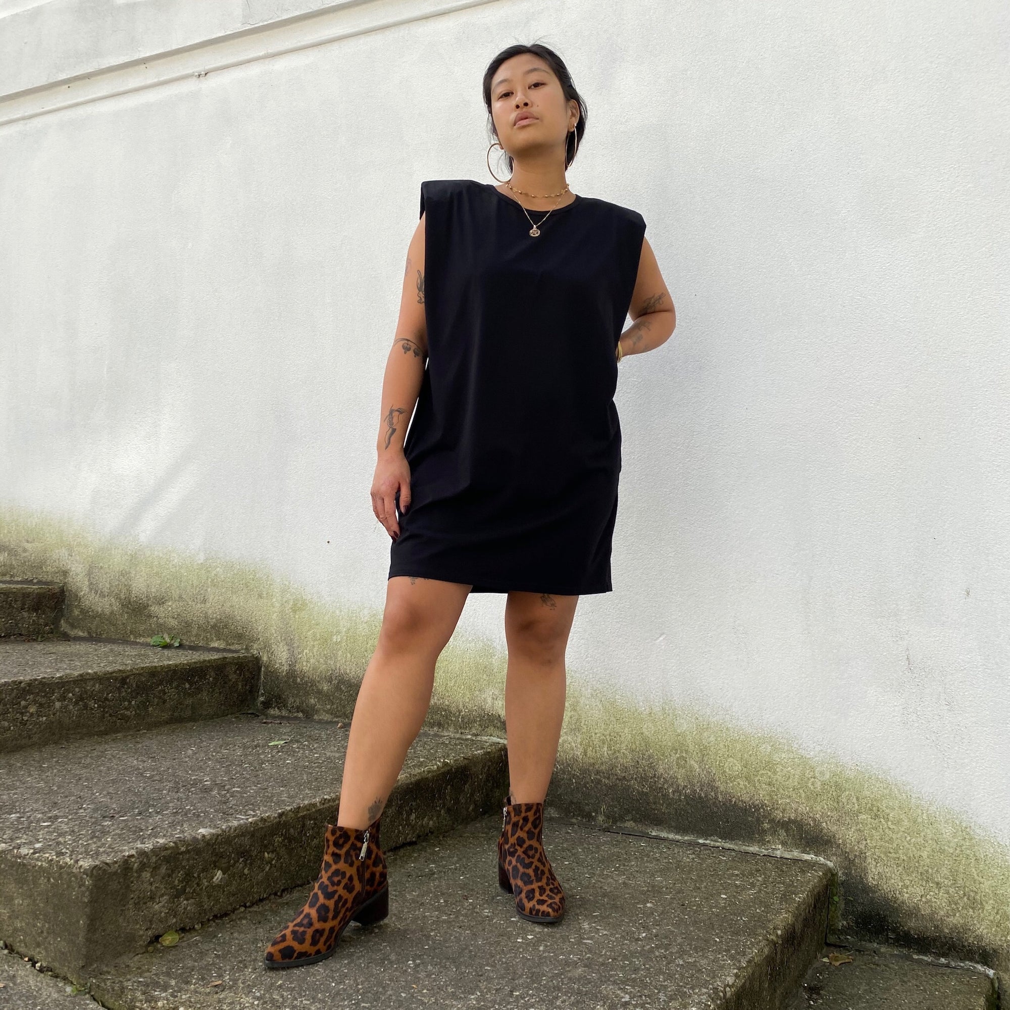 ANDI Shoulder Pad Tee Dress