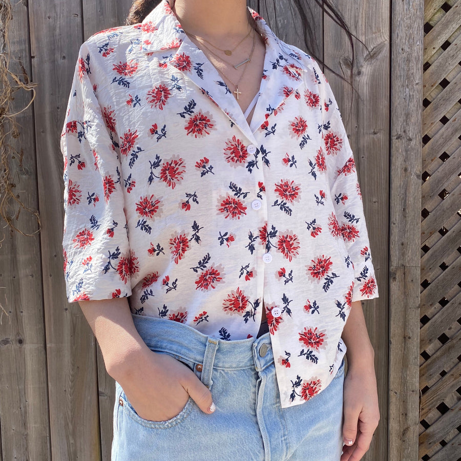 OTTI Button Down Floral Top