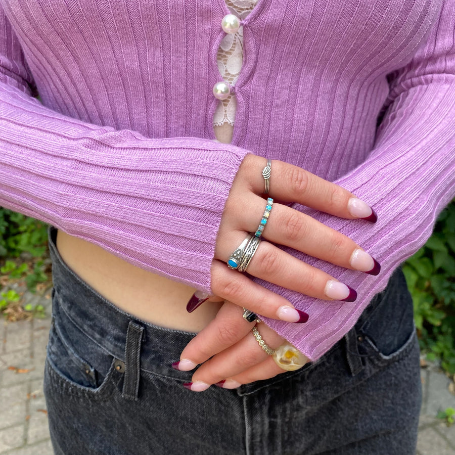 DELIA Pearl Button Cardigan