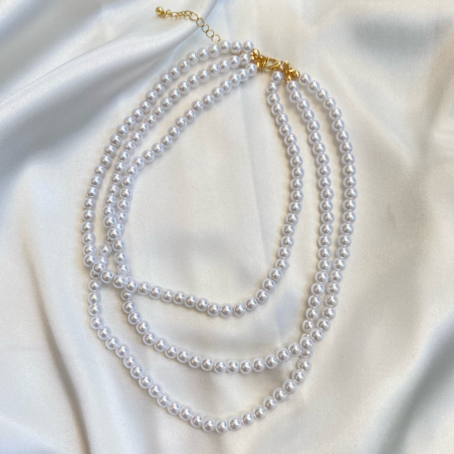 Triple Layer Pearl  Necklace